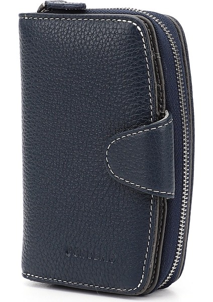 Kadın Lacivert Dikey Hakiki Deri Cüzdan modelleri