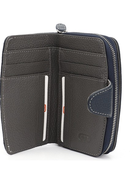 Kadın Lacivert Dikey Hakiki Deri Cüzdan fırsatları