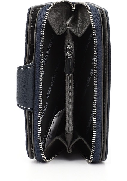 Kadın Lacivert Dikey Hakiki Deri Cüzdan indirimleri