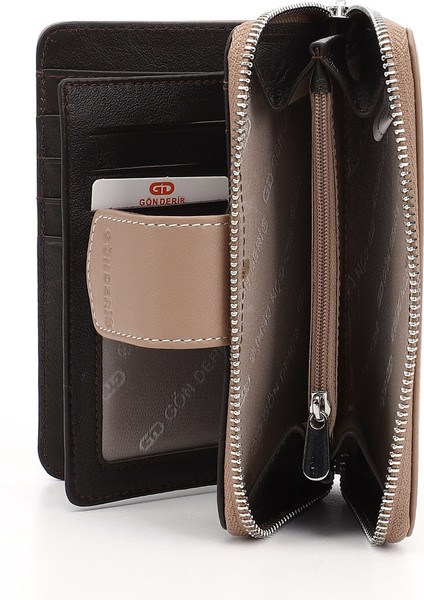 Kadın Vizon - Kahverengi Yatay Hakiki Deri Cüzdan indirimleri