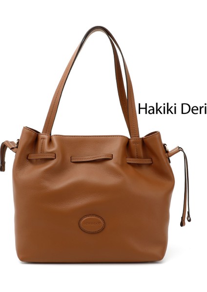 Kadın Taba Hakiki Deri El ve Omuz Çantası