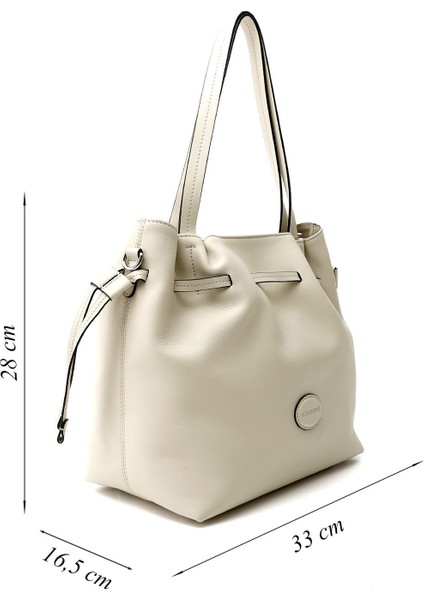 Kadın Bej Hakiki Deri El ve Omuz Çantası modelleri