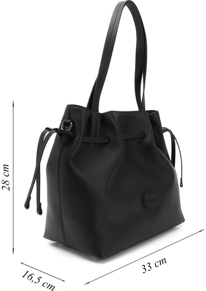 Kadın Siyah Hakiki Deri El ve Omuz Çantası fiyatları