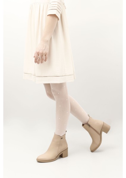 Kadın Nude Fermuarlı Kalın Topuklu Bot fiyatları