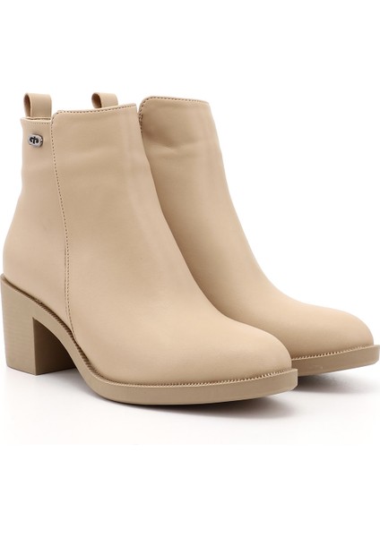 Kadın Nude Fermuarlı Kalın Topuklu Bot modelleri