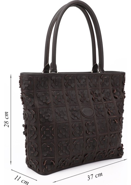 Kadın Kahve Hakiki Deri El ve Omuz Çantası fiyatları