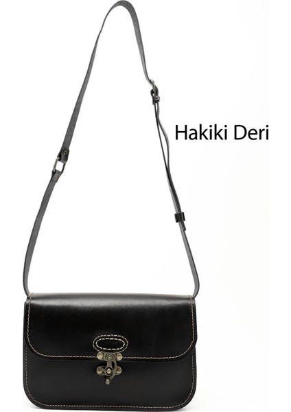 Kadın Siyah Vaketa Hakiki Deri Omuz ve Postacı Çantası indirimleri