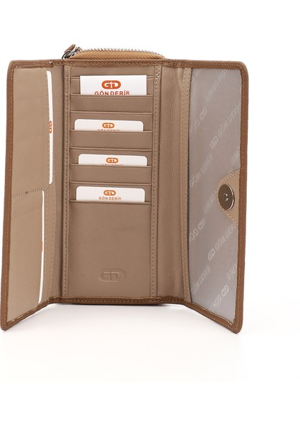 Kadın Taba - Vizon Yatay Hakiki Deri Cüzdan fırsatları