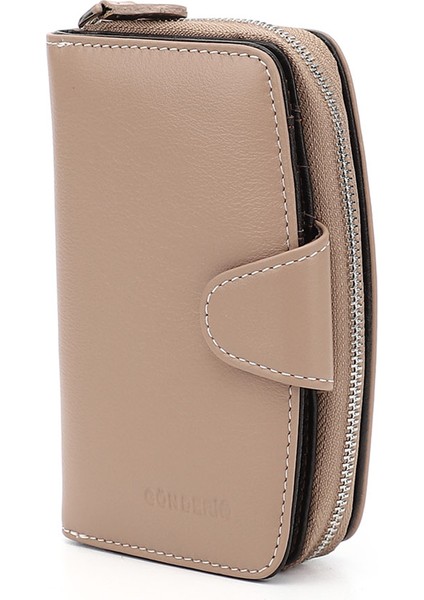 Kadın Vizon - Kahverengi Dikey Hakiki Deri Cüzdan modelleri