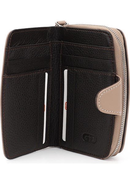 Kadın Vizon - Kahverengi Dikey Hakiki Deri Cüzdan fırsatları