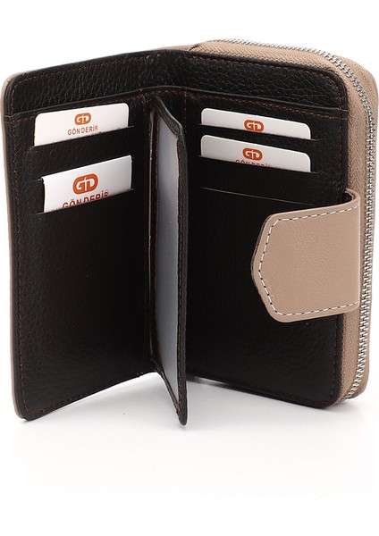 Kadın Vizon - Kahverengi Dikey Hakiki Deri Cüzdan fırsatları