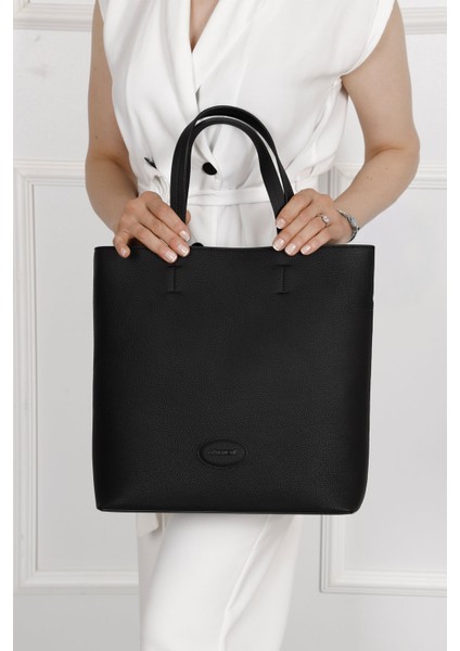 Kadın Siyah Floter Hakiki Deri El ve Omuz Çantası fiyatları