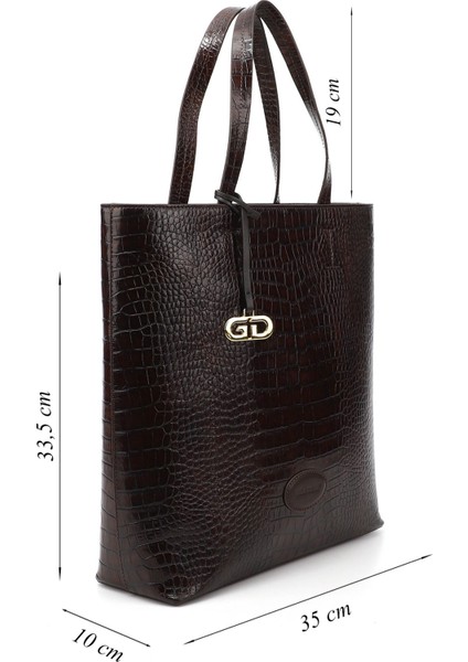 Kadın Kahve Hakiki Deri El ve Omuz Çantası modelleri