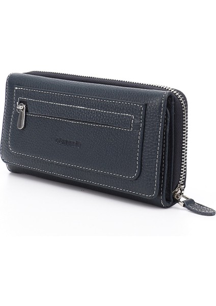 Kadın Lacivert Yatay Hakiki Deri Cüzdan modelleri