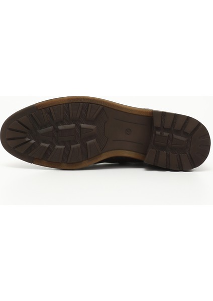 Erkek Kahve Antik Bağcıklı Kauçuk Taban Hakiki Deri klasik Bot indirimleri