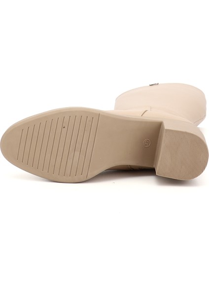 Gön Yuvarlak Burun Topuklu Fermuarlı Kadın Günlük Çizme 35760 fırsatları