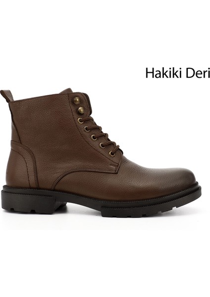 Erkek Kahve Floter Fermuarlı Hakiki Deri Postal Bot indirimleri