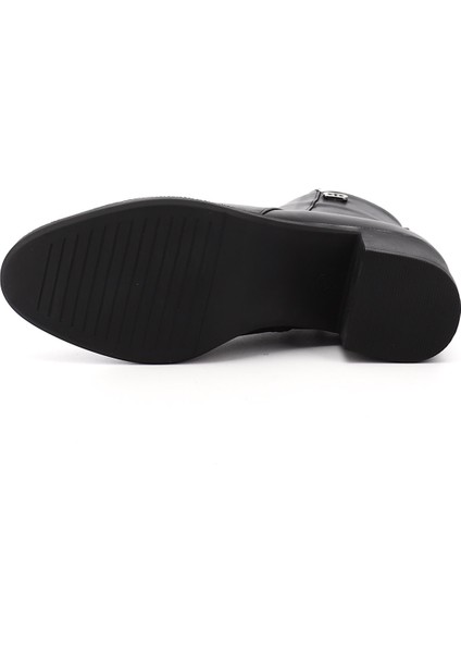 Kadın Siyah Fermuarlı Kalın Topuklu Bot indirimleri