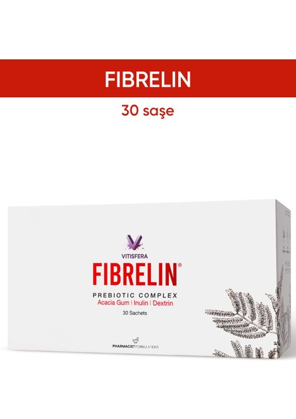 Fibrelin Akasya Gum İnülin Dirençli Dekstrin İçeren Prebiyotik Kompleks 30 Saşe