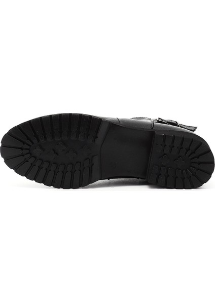 Gön Hakiki Deri Yuvarlak Burun Kauçuk Taban Topuklu Fermuarlı Kadın Günlük Bot 46460 indirimleri