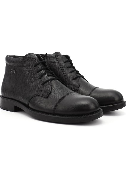 Erkek Siyah Floter Fermuarlı Hakiki Deri Klasik Bot modelleri