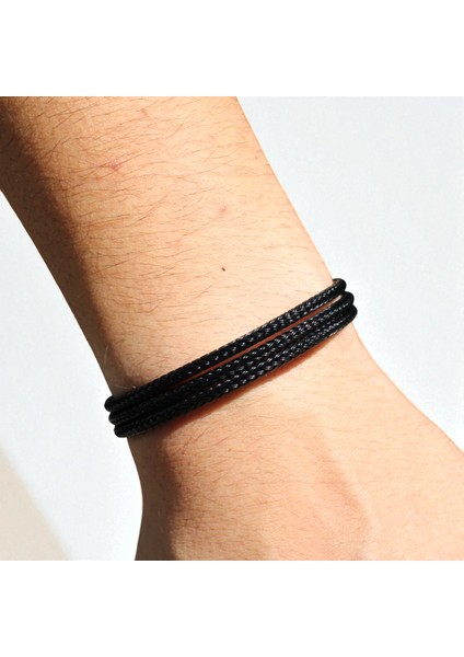 Siyah 3 Parça Hasır Örgü Çelik Bileklik fiyatları