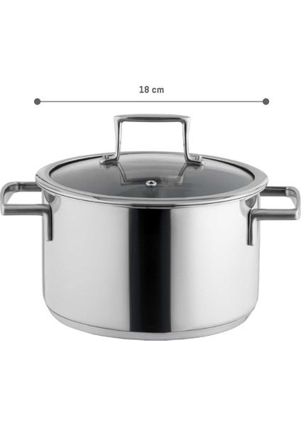 Elena Derin Tencere - Çelik - 18 cm