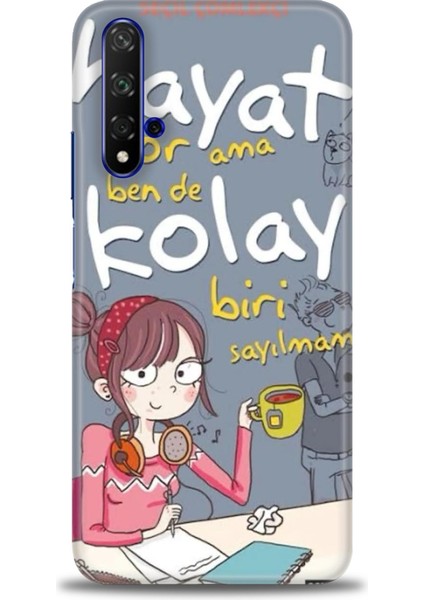 Huawei Honor 20 Kılıf Hd Baskılı Kılıf + Nano Tam Kaplayan Ekran Koruyucu 163