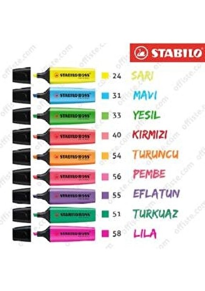 Stabılo Boss Orginal Fosforlu Kalem Seti 5 Adet Set fiyatları