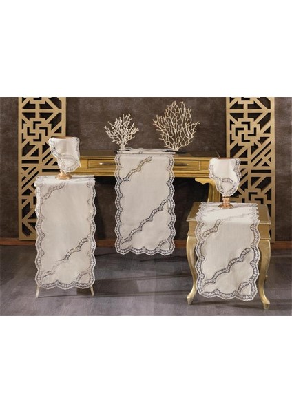 Rua Keten 5 Parça Salon Takımı Cappucino