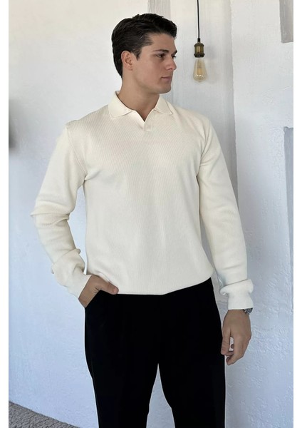 Gömlek Yaka Erkek Triko Kazak P-00018553