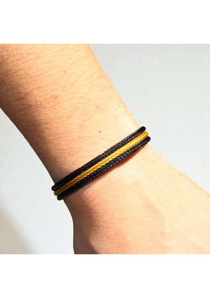 Sarı Detaylı 3 Parça Hasır Örgü Çelik Bileklik modelleri