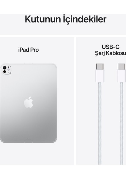 iPad Pro M5 Wi-Fi + Cellular 512GB 11" Standart Cam - Gümüş ME2T4TU/A