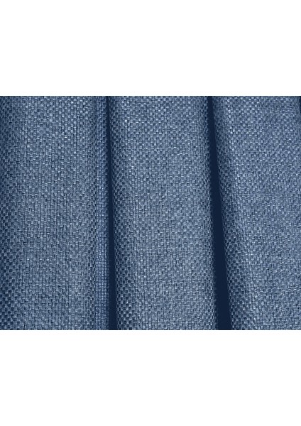 Hasır Dokulu Lüks Fon Perde Pilesiz Tek Kanat Koyu Mavi indirimleri