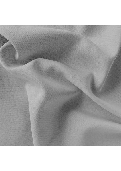 Kadife Dokulu Fon Perde Pilesiz Tek Kanat Acık Gri