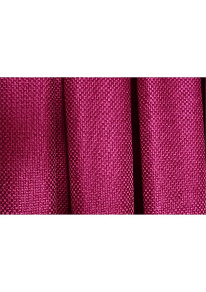 Hasır Dokulu Lüks Fon Perde Pilesiz Tek Kanat Fuşya