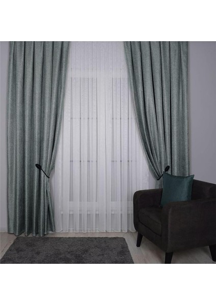 Hasır Dokulu Lüks Fon Perde Pilesiz Tek Kanat Gümüş Kahve fiyatları