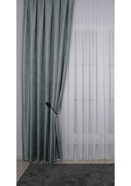 Hasır Dokulu Lüks Fon Perde Pilesiz Tek Kanat Gümüş Kahve modelleri