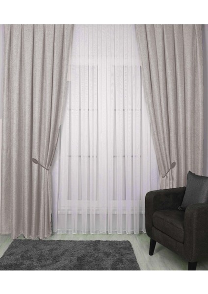 Fon Perde Özel Ölçüye Uygun Pilesiz Bohem Salon Otel Oturma Çocuk Odası Dekoratif Tek Kanat A. Kahve modelleri