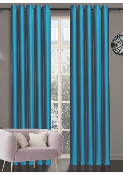 Halkalı Blackout Karartma Tek Kanat Fon Perde Indigo Mavi