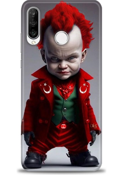 Huawei P30 Lite Kılıf Hd Baskılı Kılıf + Nano Tam Kaplayan Ekran Koruyucu 248