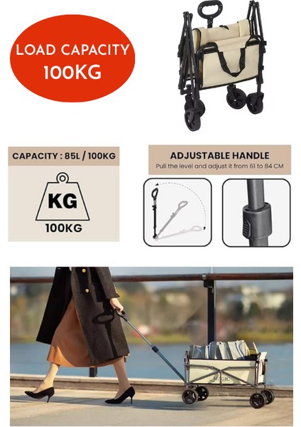 Yeni Nesil Su Geçirmez Katlanır Portatif Vagon El Arabası Kamp Piknik Plaj Pazar Market Koli Yük Paket modelleri