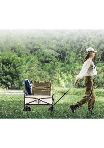 Yeni Nesil Su Geçirmez Katlanır Portatif Vagon El Arabası Kamp Piknik Plaj Pazar Market Koli Yük Paket