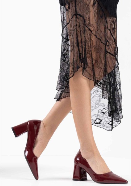 Modaserdem Valeria Bordo Rugan Kadın Topuklu Ayakkabı indirimleri