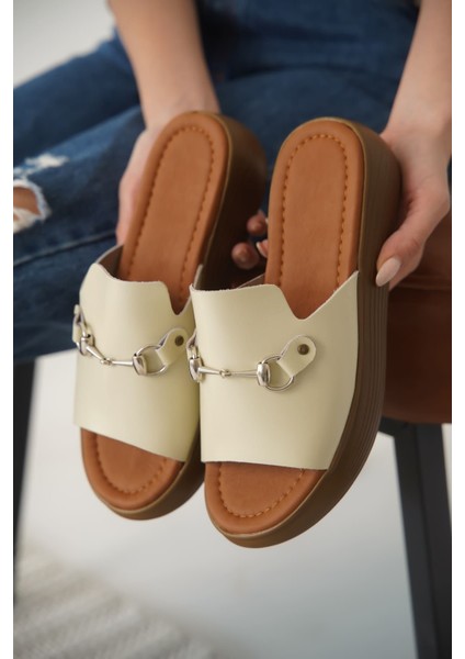 Modaserdem Nelly Bej Hakiki Deri Terlik fırsatları