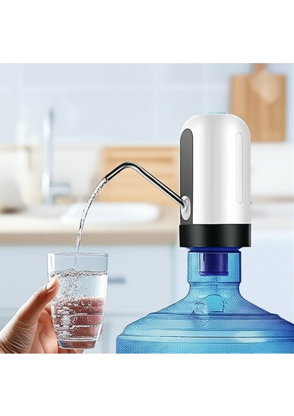 Şarjlı Damacana Su Pompası USB Şarjlı Ek Dokunuşla Kolay Kullanım
