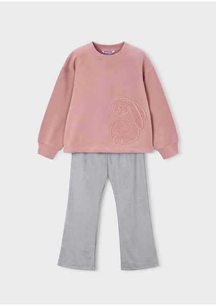 4-10 Yaş Arası Pulover Taytlı Takım - Maquıllaje/nude