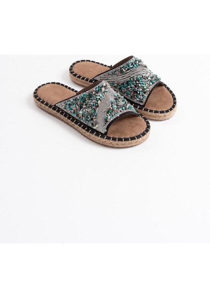 Modaserdem Dennis Kadın Siyah Taş Işlemeli Terlik fiyatları