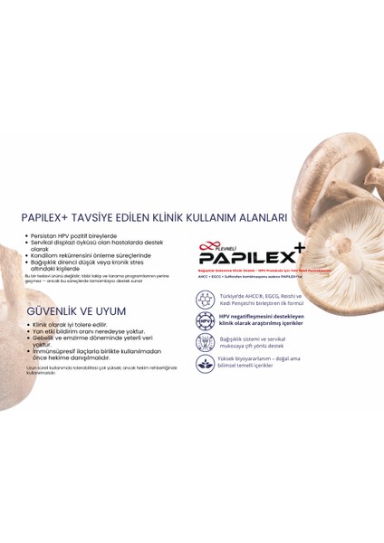 AHCC, EGCG PAPILEX+ Bitki Ekstreleri İçeren Takviye Edici Gıda fırsatları