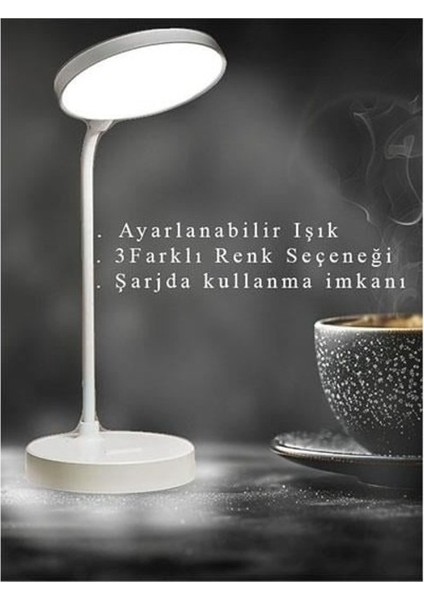Ekim Aydınlatma Berlin Dokunmatik Şarjlı Masa Lambası Beyaz